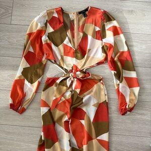 Forever 21 Multi colored Tie Maxi Sun Dress